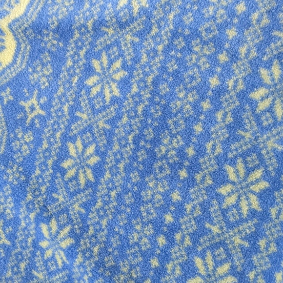 Talbots Icelandic Fair Isle Snowflake 1/4 Zip Fleece Pullover - Picture 9 of 10